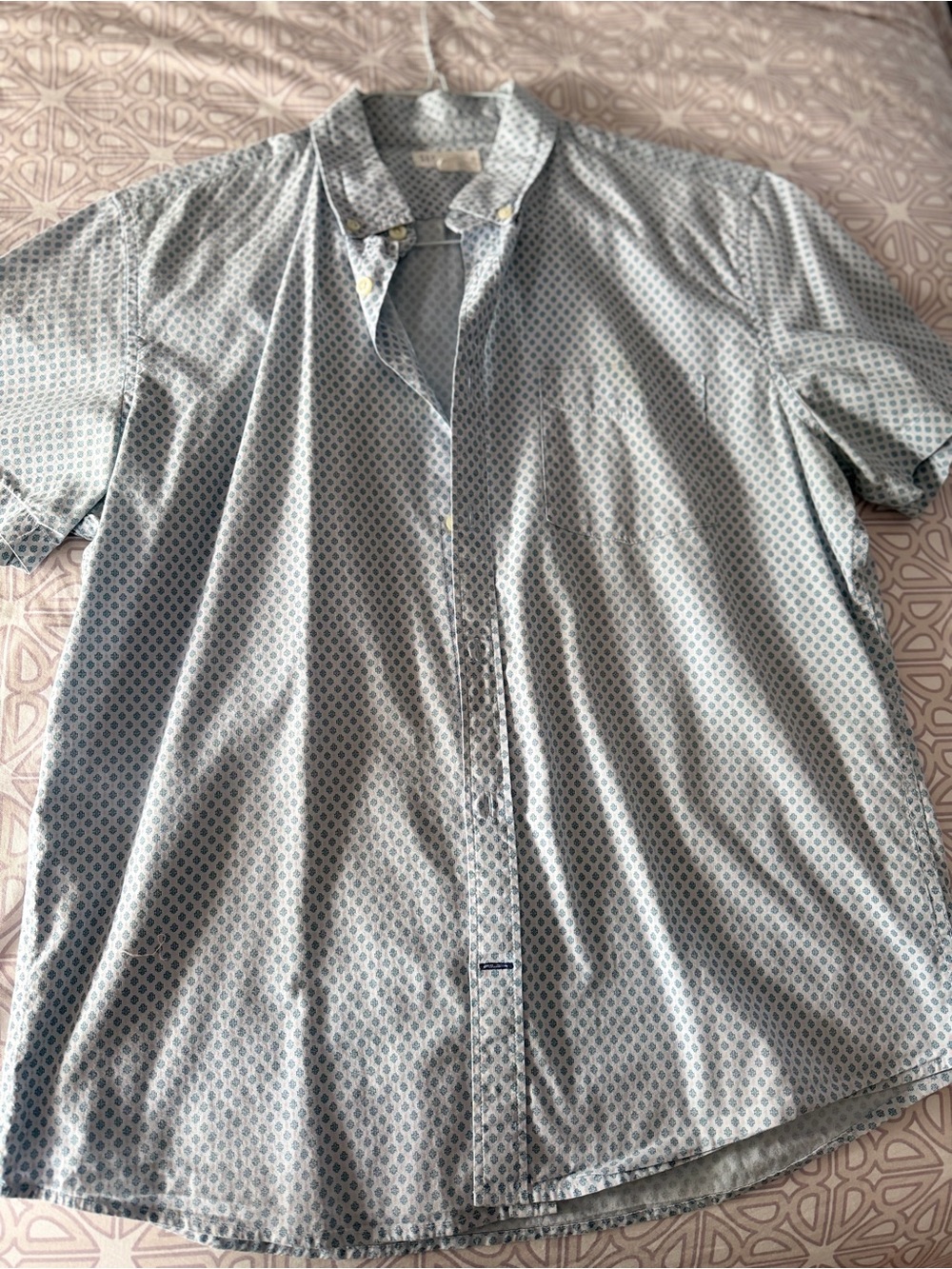 GAP Men’s Slim Fit Light Blue Short-Sleeve Button-Up
